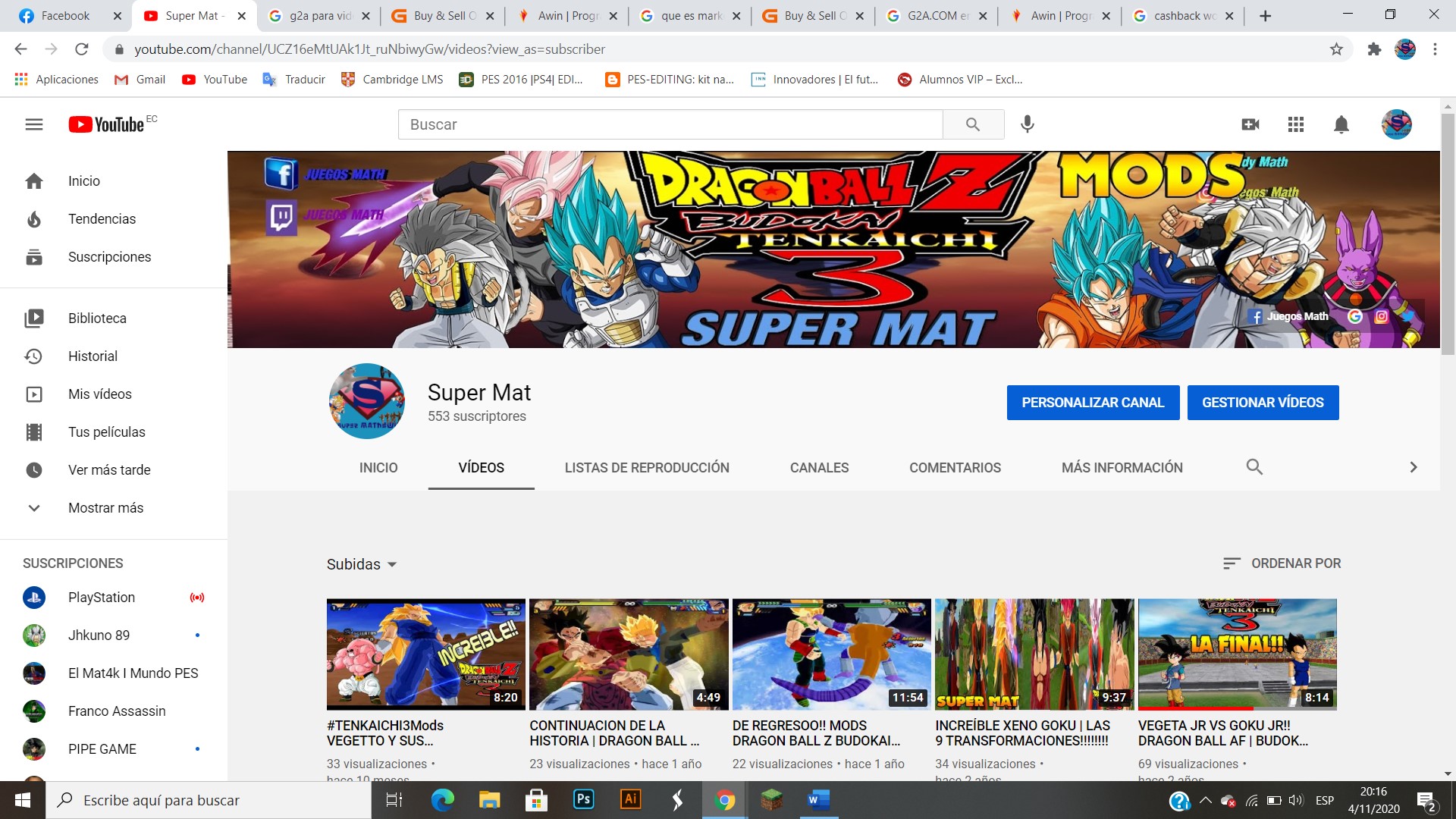 NUESTRO PRIMER CANAL