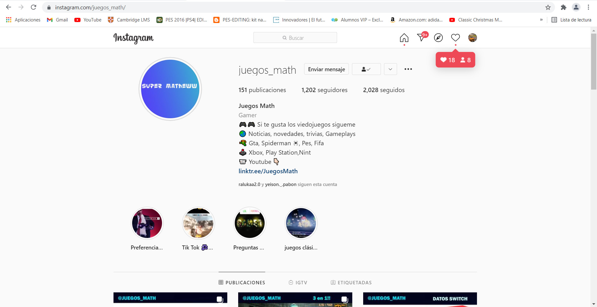 Nuestra cuenta oficial de Instagram